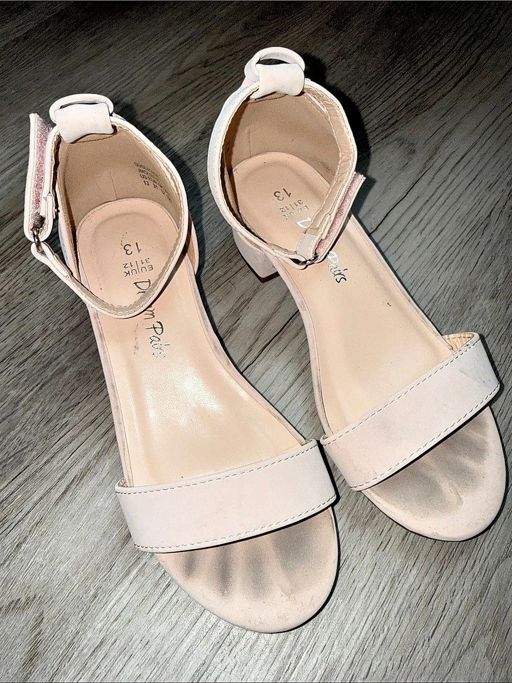 Dream Pairs Girls Low Heel Dress Sandals Pink US 13